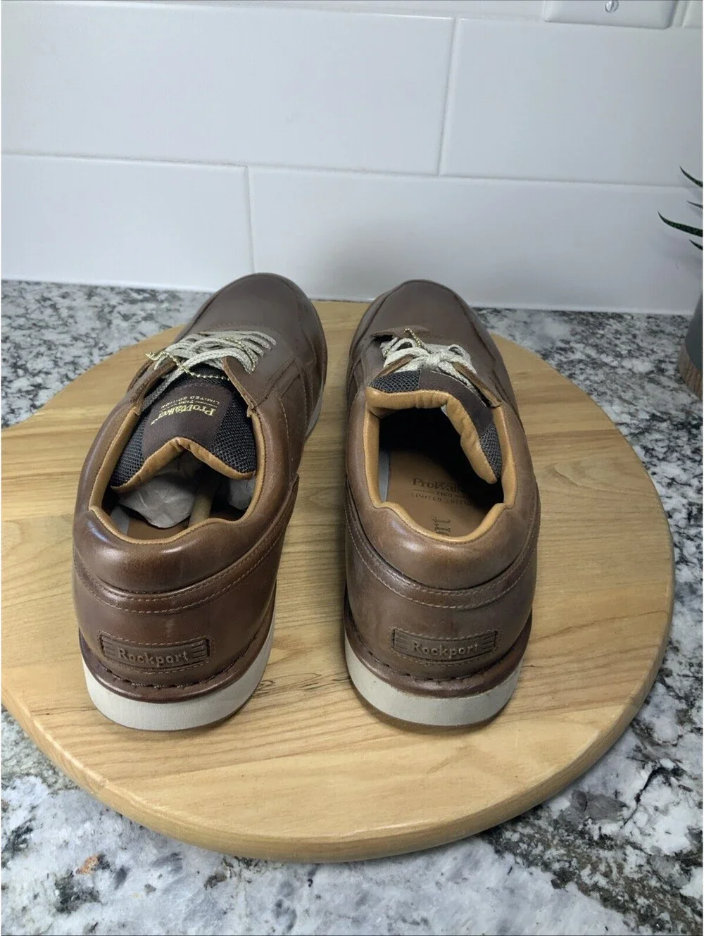 Mens Rockport M7100 ProWalker Limited Edition Brown Leather Shoes Oxford 9M #108